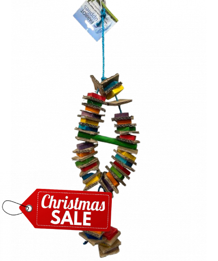 Parrot-Supplies Stacks Of Shredding Card Oval Parrot Toy